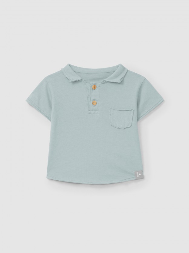 Polo liso con bolsillo