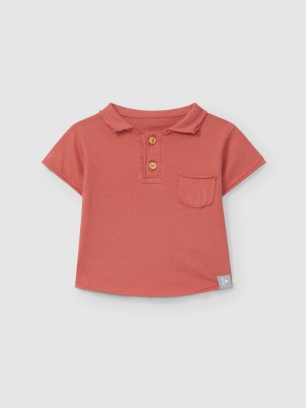 Plain polo shirt with pocket