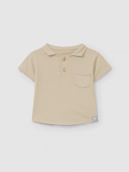 Polo avec poche uni
