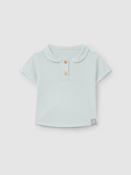Polo uni avec dtail de galon