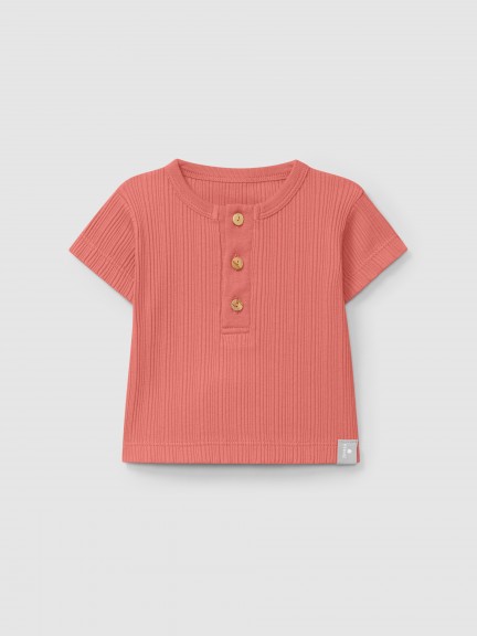 Camiseta en punto acanalado