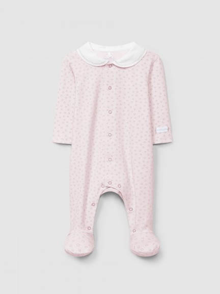 Babygrow round collar star print