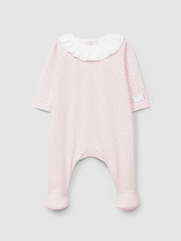 Babygrow ruffled collar star print