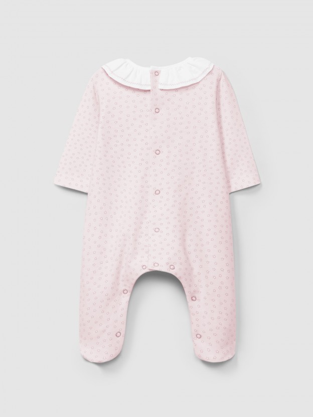 Babygrow ruffled collar star print
