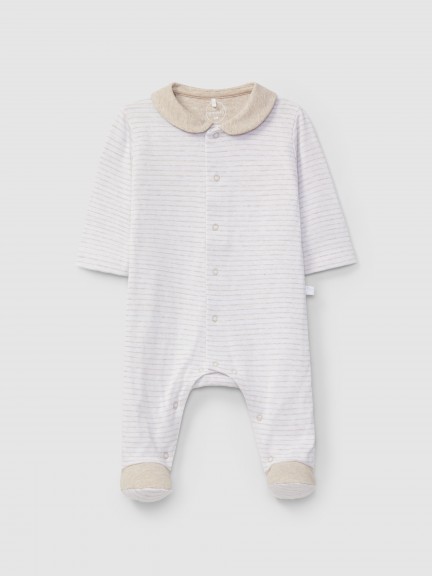 Babygrow malha dupla de riscas