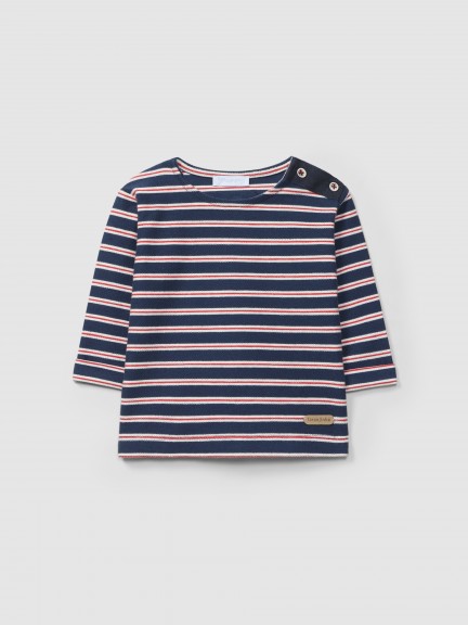 Longsleeve in multi-coloured striped plush