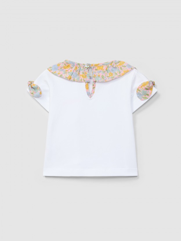 Camiseta cuello en tejido Liberty floral