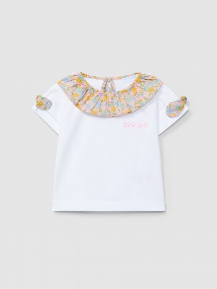 Camiseta cuello en tejido Liberty floral