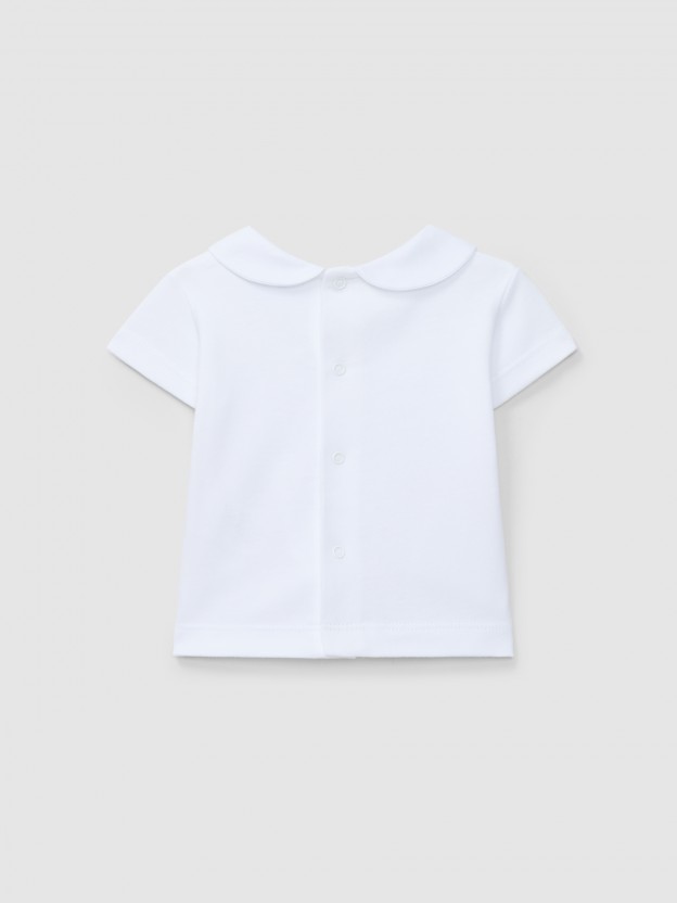 Camiseta manga corta cuello peter pan