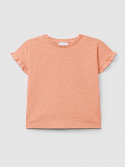 Camiseta con detalle de volante en las mangas