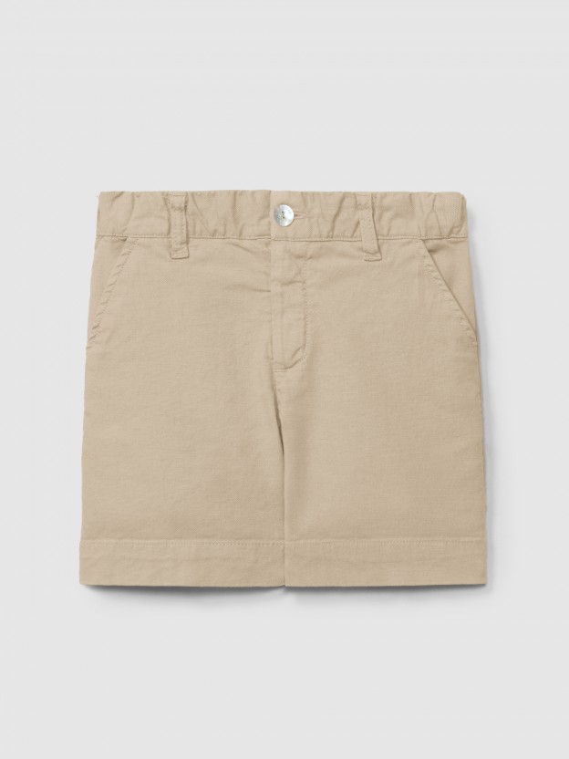 Shorts three pockets in canvas fabric Shorts three pockets in canvas fabric