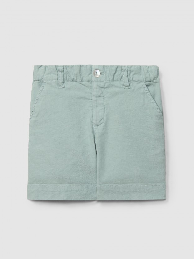 Shorts three pockets in canvas fabric Shorts three pockets in canvas fabric