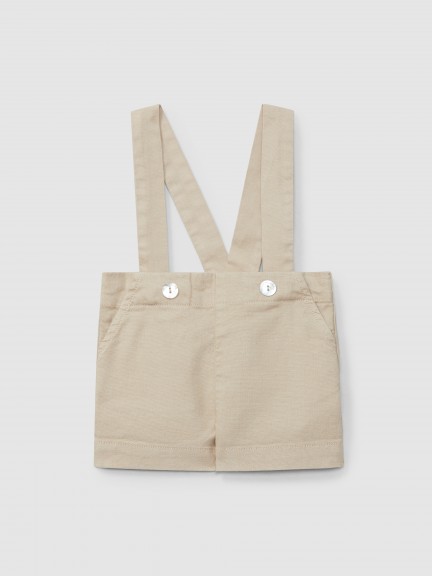 Canvas shorts with suspenders