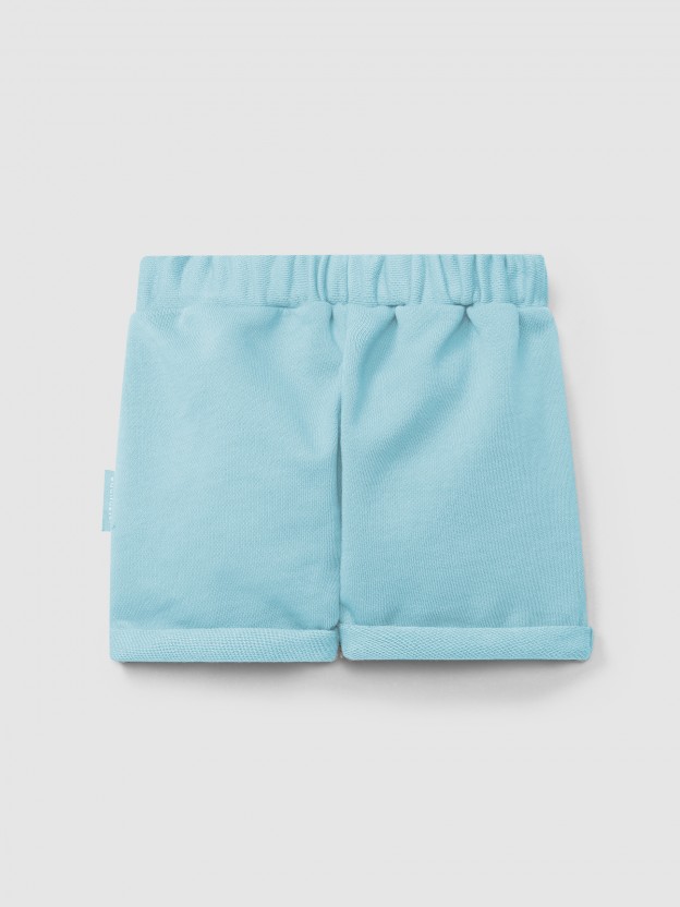 Plush pull-up shorts with waffle weave pockets Plush pull-up shorts with waffle weave pockets