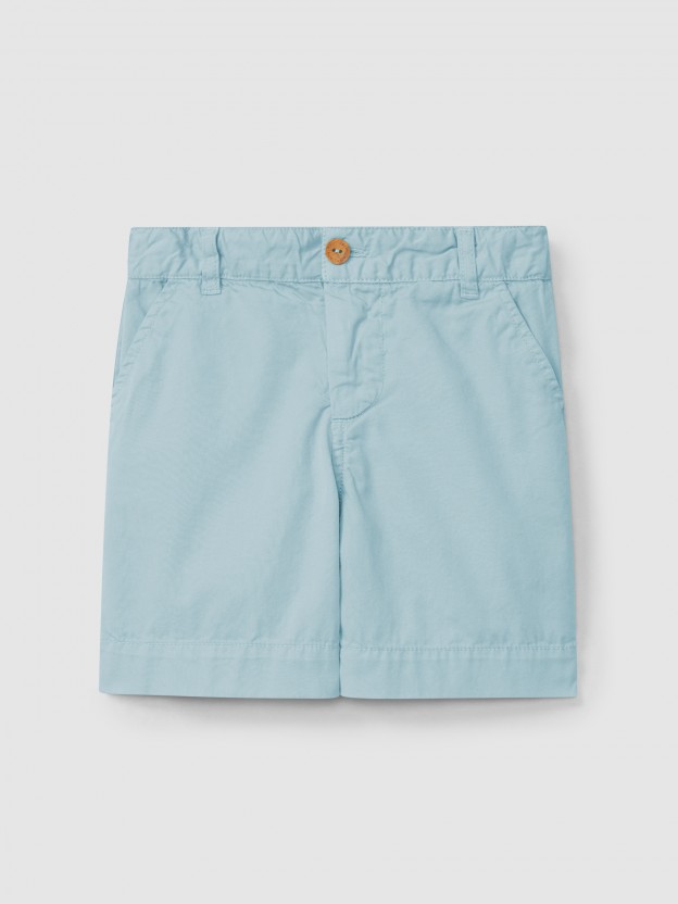 Plain twill shorts with four pockets Plain twill shorts with four pockets