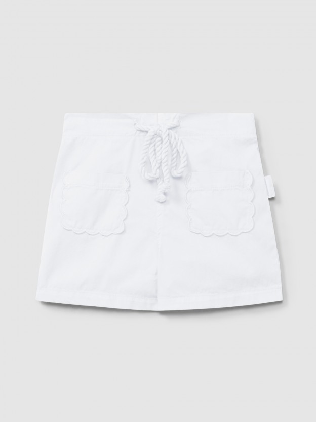 Plain twill pull-up shorts Plain twill pull-up shorts
