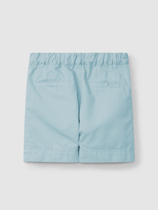 Plain twill shorts with four pockets Plain twill shorts with four pockets
