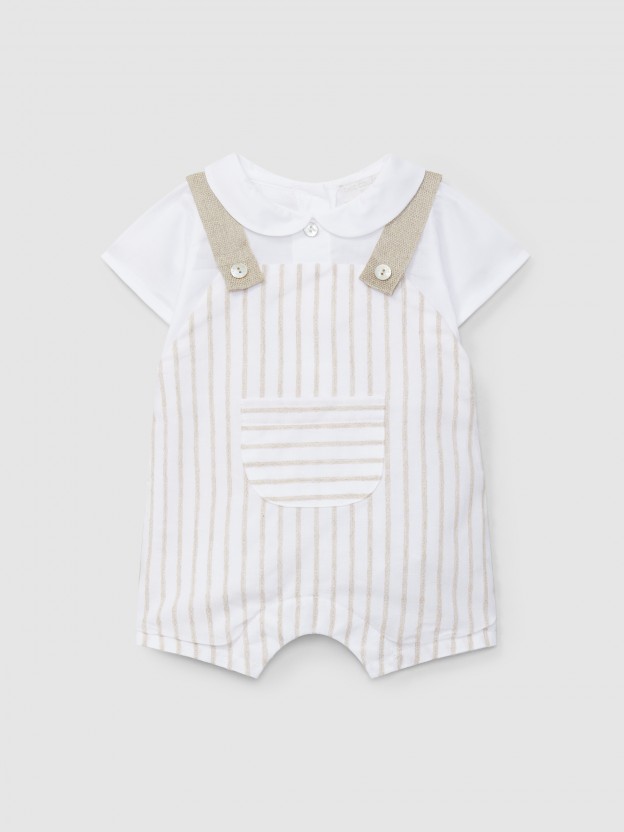 Romper two-in-one embossed stripes Romper two-in-one embossed stripes