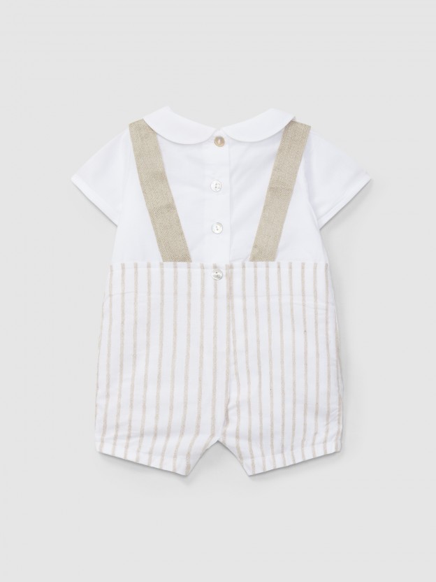 Romper two-in-one embossed stripes Romper two-in-one embossed stripes