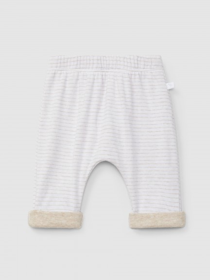 Pantalon maille double  rayures
