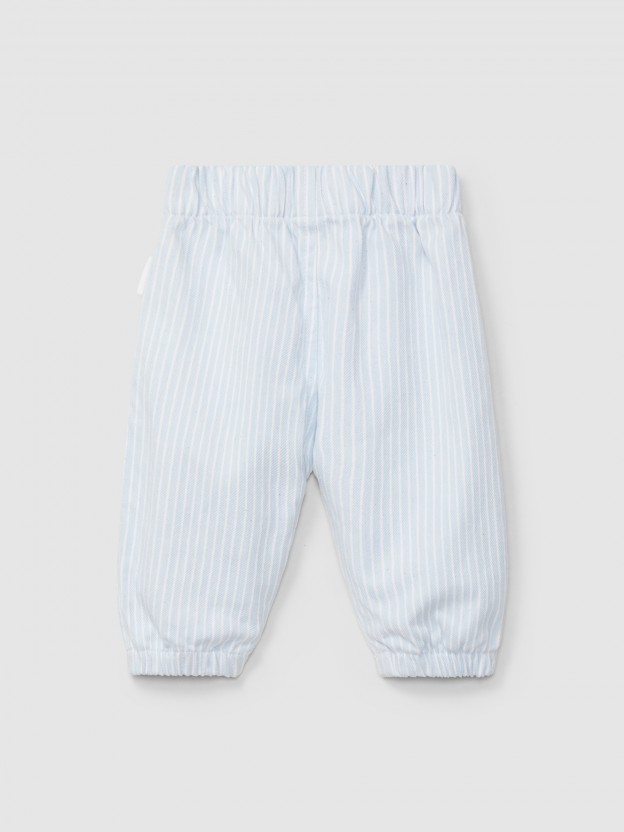 Pantaln Corto pull-up tejido vaquero a rayas