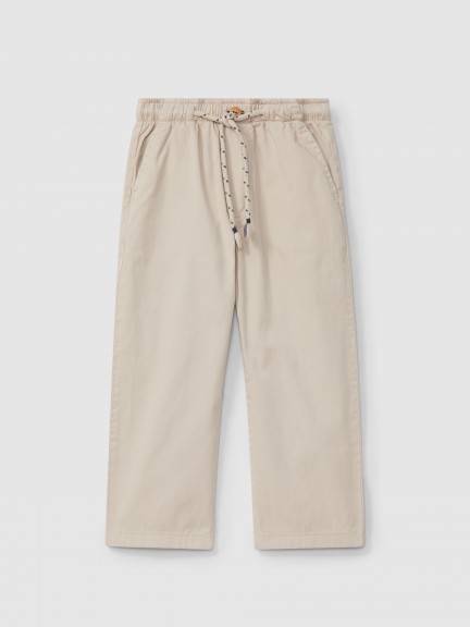 Pantaln pull-up lisas en carga con tres bolsillos