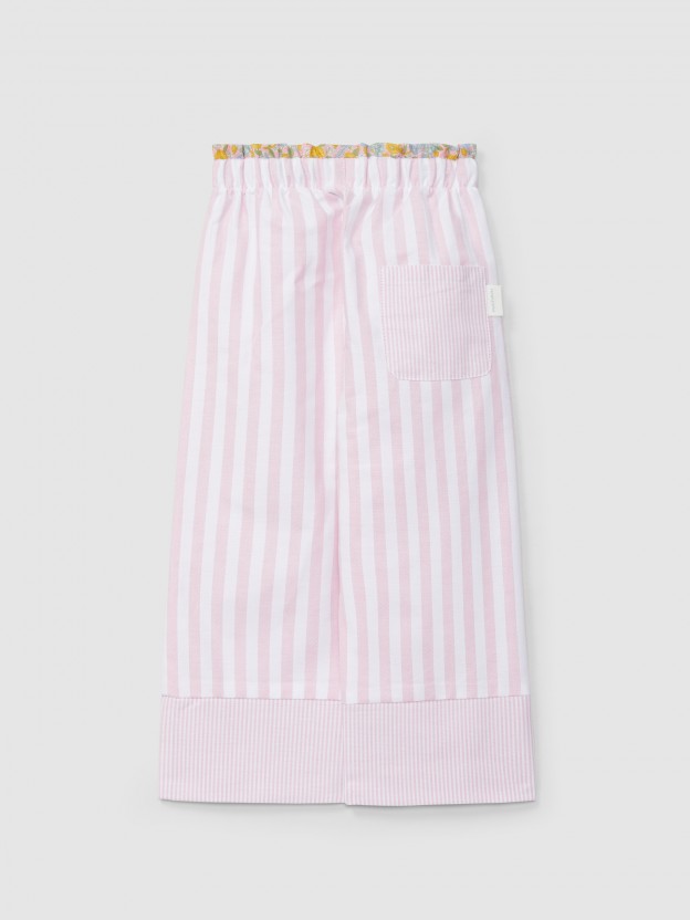 Pantaln ancho wide leg a rayas