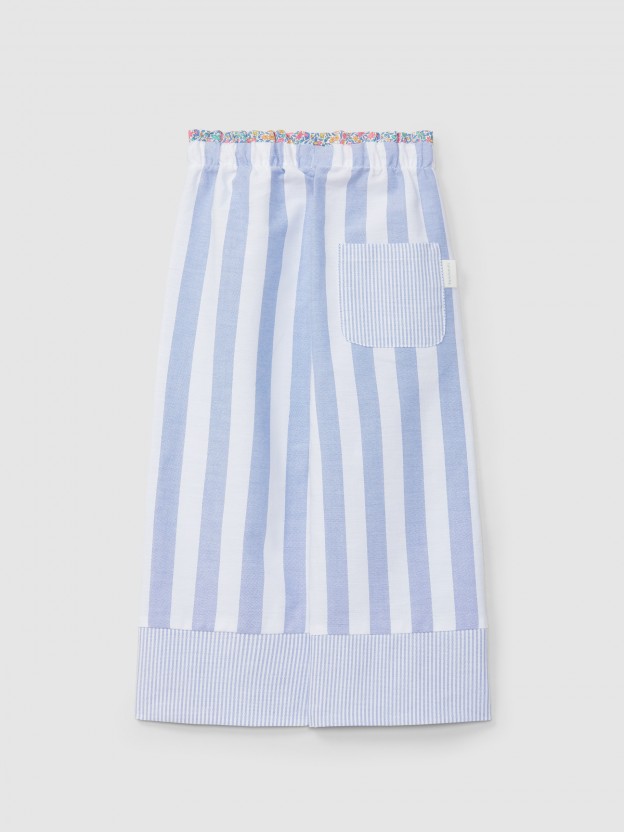 Pantaln ancho wide leg a rayas