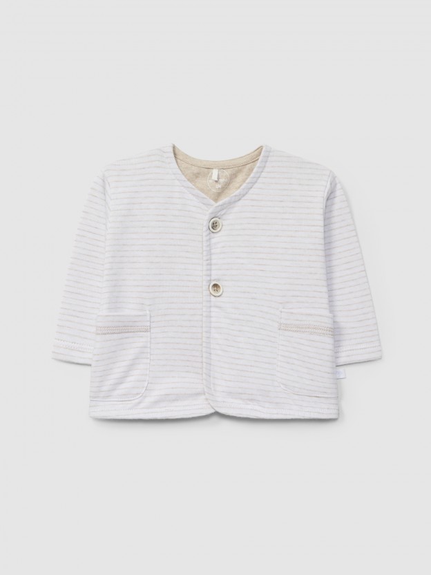 Jacket striped double-layered jersey