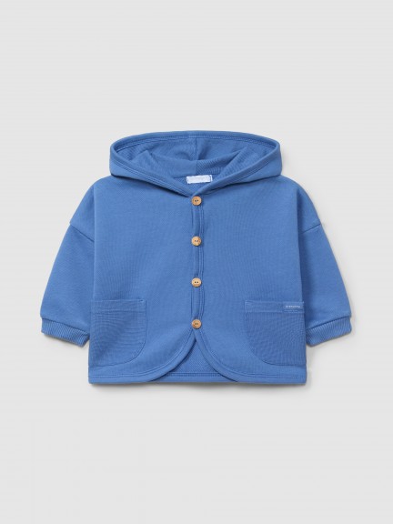 Gilet  capuche en peluche avec poches