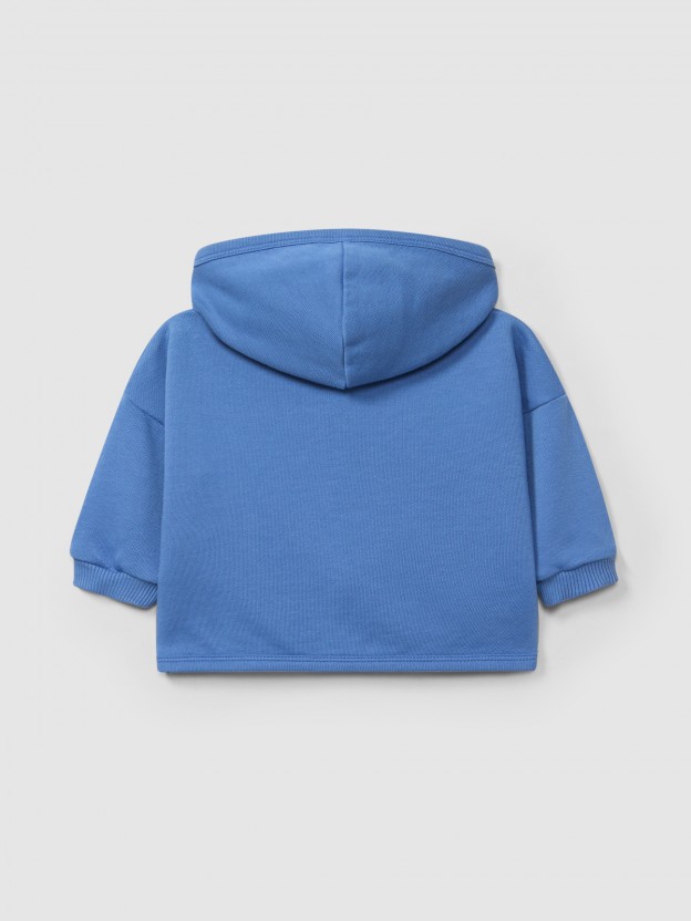 Plush hoodie jacket with pockets
