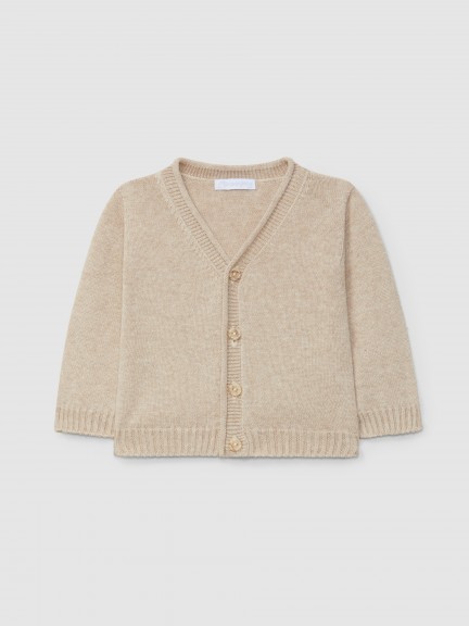 V-neck knitted cardigan