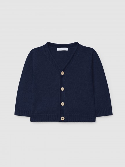 V-neck knitted cardigan