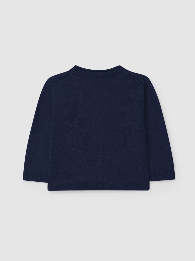 V-neck knitted cardigan