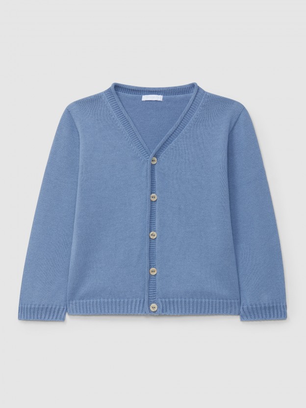 V-neck knitted cardigan