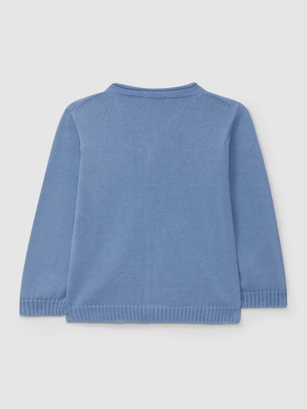V-neck knitted cardigan