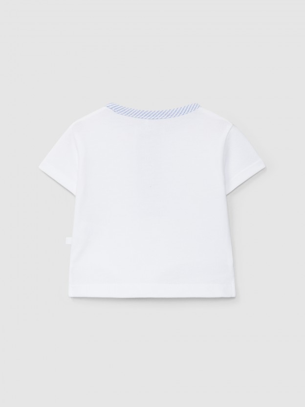 Polo shirt pique with thin stripes detail Polo shirt pique with thin stripes detail