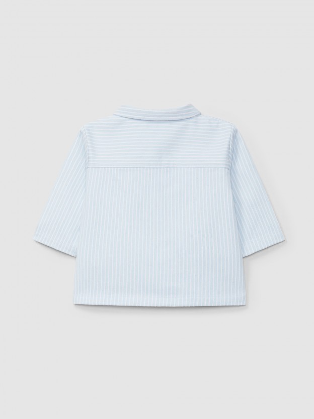 Striped denim fabric shirt