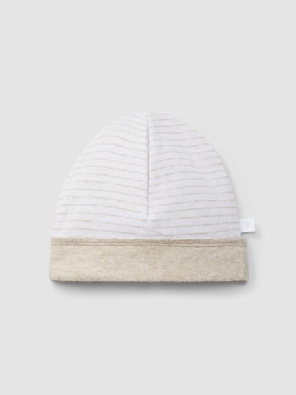 Beanie striped double-layered jersey