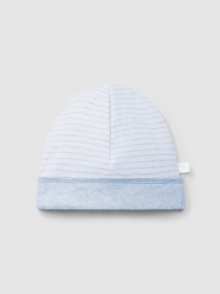 Beanie striped double-layered jersey