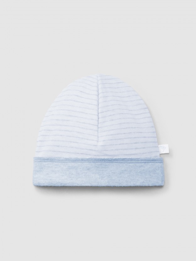 Gorro punto doble a rayas