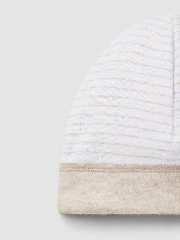 Beanie striped double-layered jersey