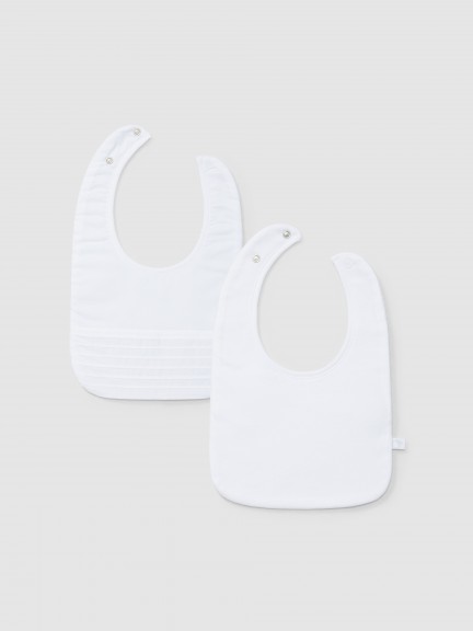 Pack of two bibs with ribbed detail