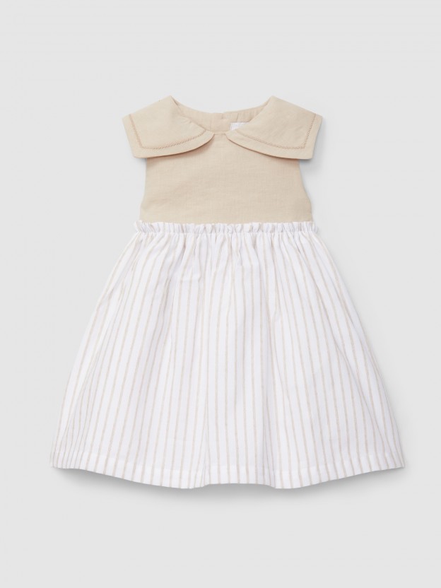 Dress linen and embossed stripes