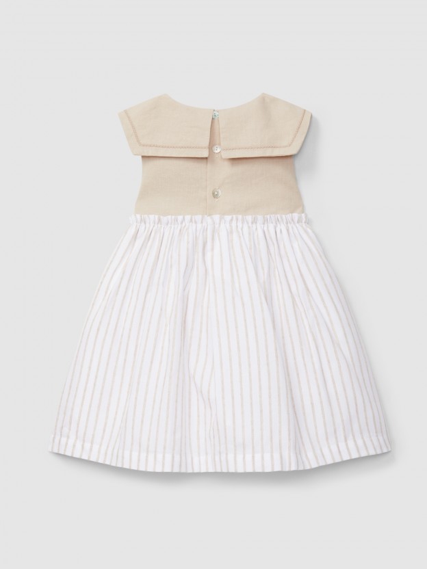 Dress linen and embossed stripes