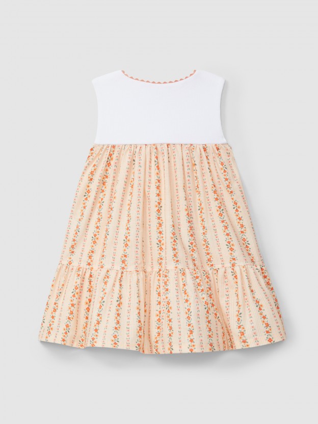 Dress micro-vichy and flowers Dress micro-vichy and flowers
