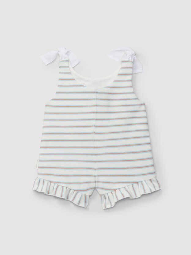 Jumpsuit in multi-coloured striped plush Jumpsuit in multi-coloured striped plush