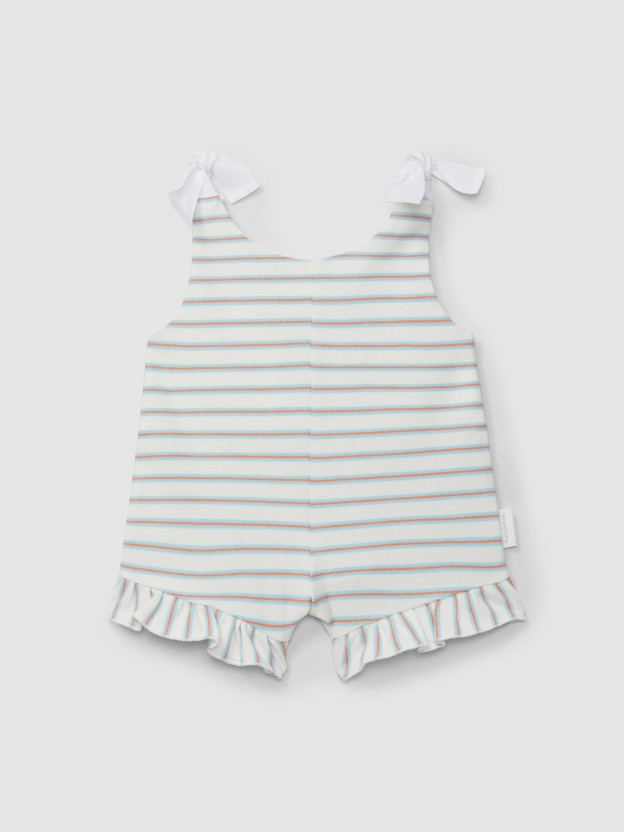 Jumpsuit in multi-coloured striped plush Jumpsuit in multi-coloured striped plush