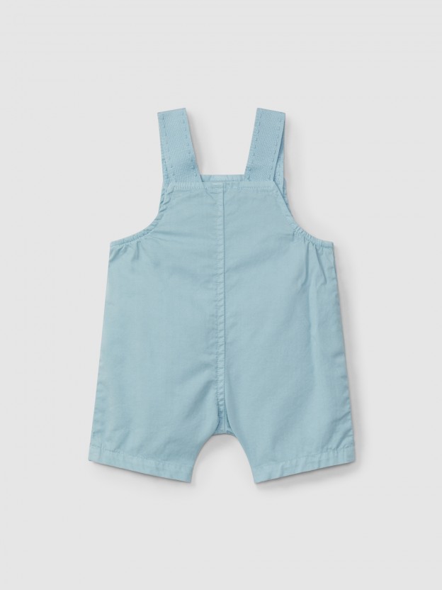Twill dungaree shorts with pockets Twill dungaree shorts with pockets