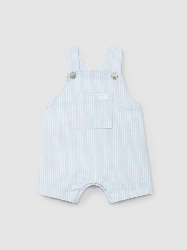 Dungaree shorts striped denim